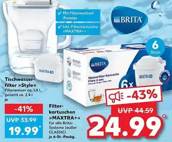 Kaufland Brita tischwasserfilter „style“ oder filterkartuschen „maxtra+“ Angebot