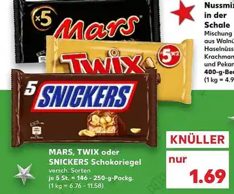 Kaufland Mars, snickers schokoriegel, oder twix Angebot