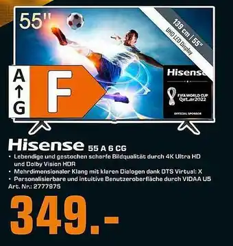 Saturn Hisense 55 a 6 cg Angebot