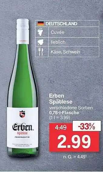 Famila Nord West Erben spätlese Angebot