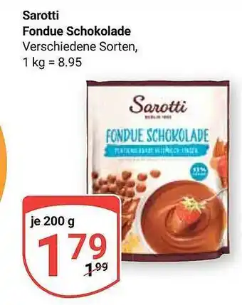 Globus Sarotti fondue schokolade Angebot