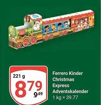 Globus Ferrero kinder christmas express adventskalender Angebot