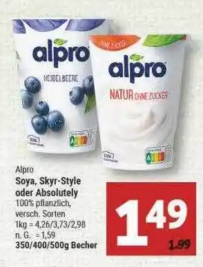 Marktkauf Alpro soya, skyr-style oder absolutely Angebot