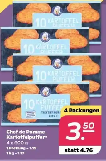 NETTO Chef de Pomme Kartoffelpuffer 4x600g Angebot