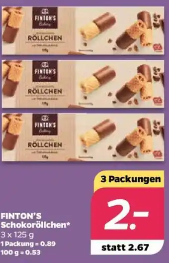 NETTO Finton's Schokoröllchen 3x125g Angebot