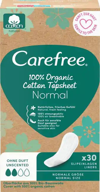 dm drogerie Carefree slipeinlagen organic cotton normal Angebot