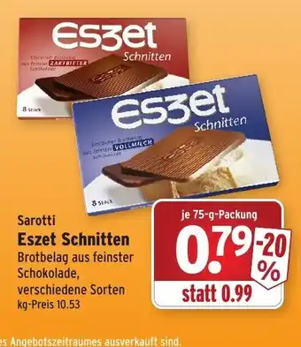 Wasgau Sarotti Eszet Schnitten 75g Angebot