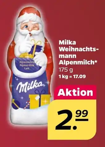 NETTO Milka Weihnachtsmann Alpenmilch 175 g Angebot