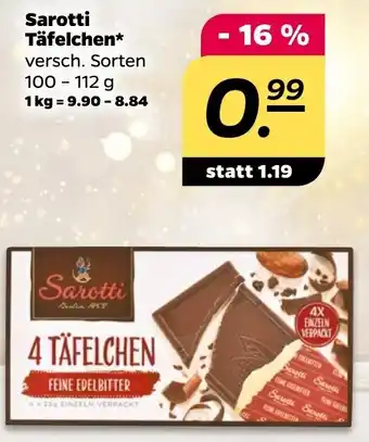 NETTO Sarotti Täfelchen 100-112 g Angebot