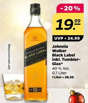 NETTO Johnnie Walker Black Label inkl. Tumbler Glas 0,7 Liter Angebot