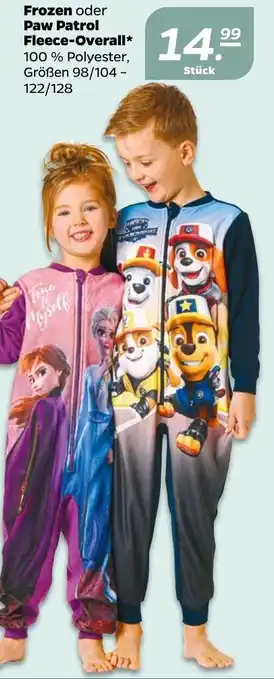 NETTO Frozen oder Paw Patrol Fleece Overall Angebot