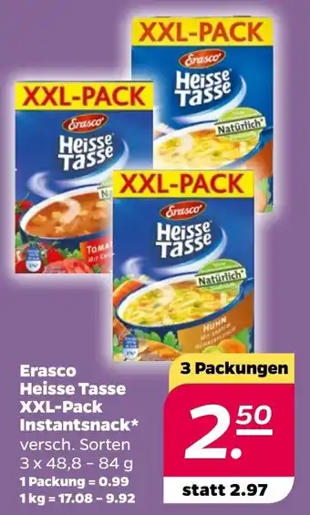 NETTO Erasco Heisse Tasse XXL Pack Instantsnack 3x48,8-84 g Angebot