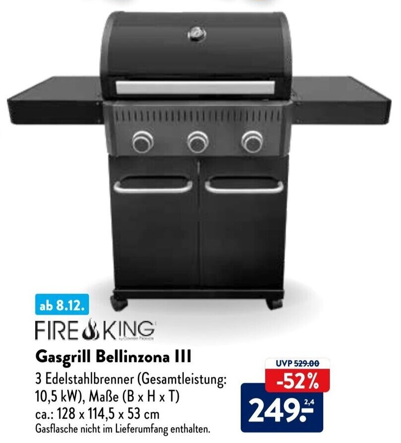 Fire King Gasgrill Bellinzona III Angebot bei Aldi Süd