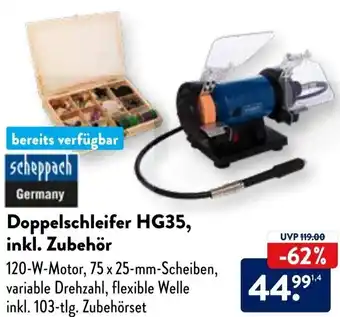 Aldi Süd Scheppach Doppelschleifer HG35, inkl. Zubehör Angebot