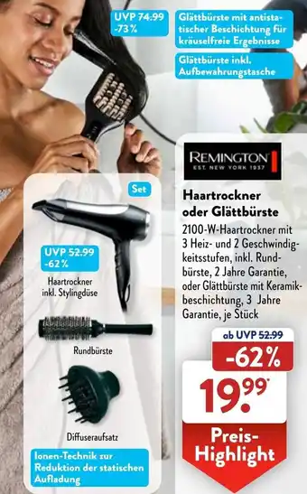 Aldi Süd Remington Haartrockner oder Glättbürste Angebot