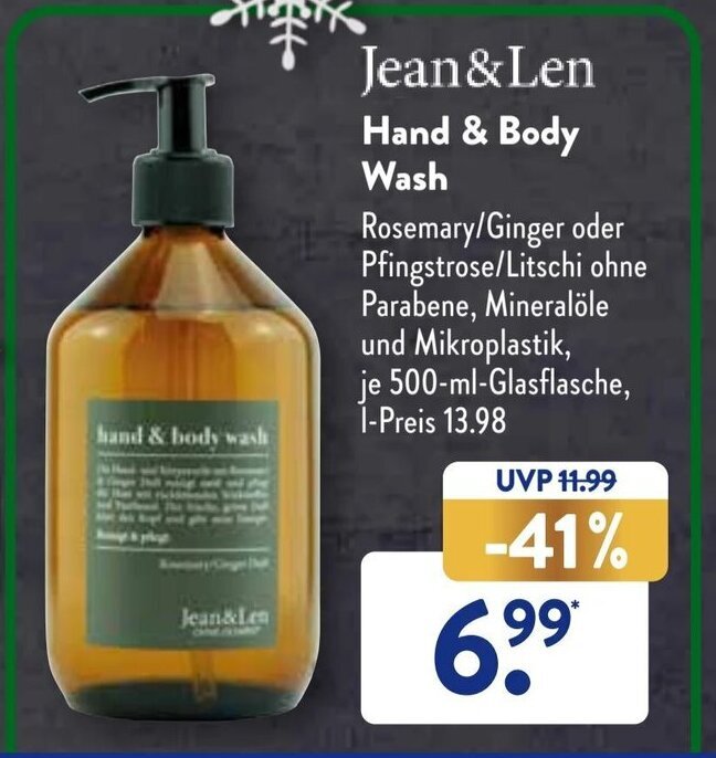 Jean & Len Hand & Body Wash 500 ml Angebot bei Aldi Süd