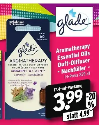 Wasgau Glade Aromatherapy Essential Oils Duft-Diffuser Nachfuller 17.4ml Angebot