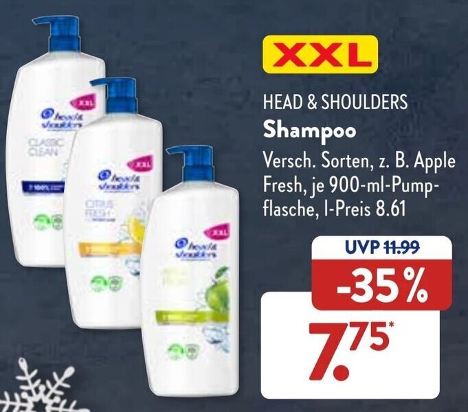 Head & Shoulders Shampoo 900 ml Angebot bei Aldi Süd