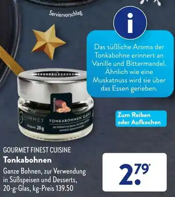 Aldi Süd Gourmet Finest Cuisine Tonkabohnen 20 g Glas Angebot