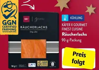 Aldi Süd Käfer X Gourmet Finest Cuisine Räucherlachs 90 g Packung Angebot