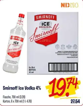 2Brüder Smirnoff Ice Vodka 4% 6*700ml Angebot