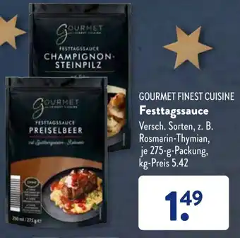 Aldi Süd Gourmet Finest Cuisine Festtagssauce 275 g Packung Angebot