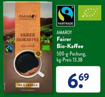 Aldi Süd Amaroy Fairer Bio Kaffee 500 g Packung Angebot