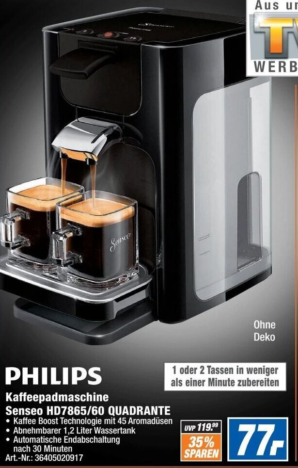 Machine à Café à Dosettes Philips Senseo HD7865/80 Rouge - 1,2L - 2 Tasses