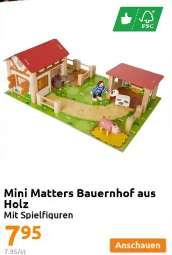 Action Mini Matters Bauernhof aus Holz Angebot