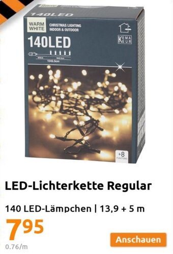 Action LED Lichterkette Regular 140 LED Lämpchen | 13,9 + 5 m Angebot