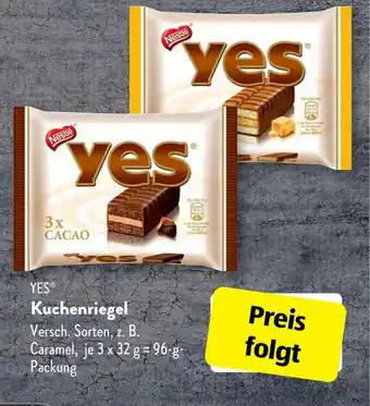 Aldi Süd Yes Kuchenriegel 3x32g Angebot