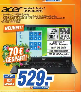 expert Octomedia Acer Notebook Aspire 3 (A315-56-53EX) Angebot