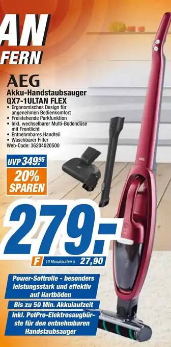 expert Octomedia AEG Akku Handstaubsauger QX4-1Ultan Flex Angebot