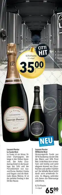 CITTI Markt Laurent-perrier la cuvée brut oder millésimé brut Angebot