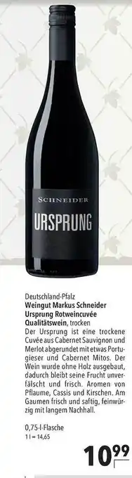 CITTI Markt Weingut markus schneider ursprung rotweincuvée qualitätswein Angebot