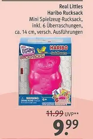 Rossmann Real littles haribo rucksack Angebot