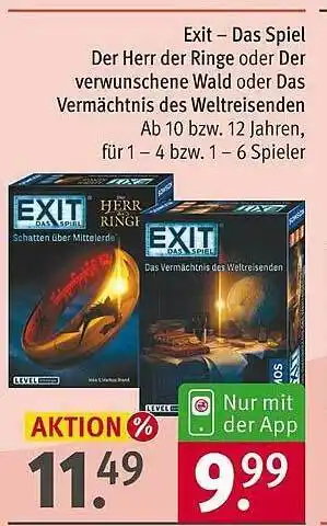 Rossmann Exit - das spiel der herr der ringe oder der verwunschene wald oder das vermächtnis des weltreisenden Angebot