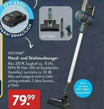 Aldi Süd Easy home hand- und stielstaubsauger Angebot