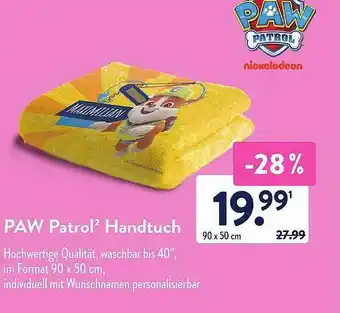 Aldi Süd Paw patrol handtuch Angebot