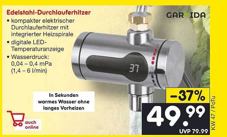 Faszinierend Garvida Edelstahl Durchlauferhitzer Bild