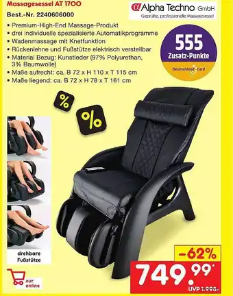 Netto Marken-Discount Alpha techno massagesessel at 1700 Angebot