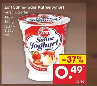 Netto Marken-Discount Zott sahne- oder kaffeejoghurt Angebot