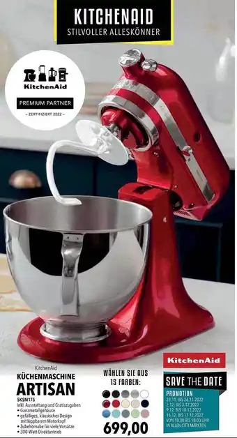 CITTI Markt Kitchenaid küchenmaschine artisan 5ksm175 Angebot