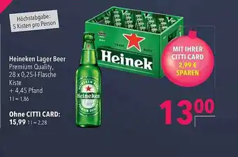 CITTI Markt Heineken lager beer Angebot