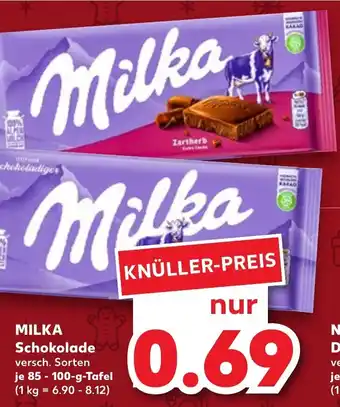 Kaufland Milka Schokolade 85-100 g Tafel Angebot