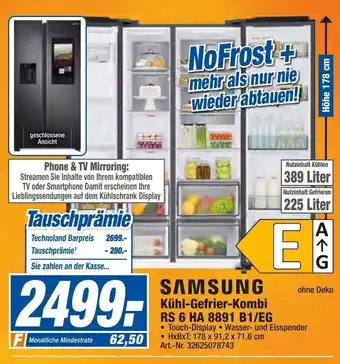 expert Techno Land Samsung Kühl Gefrier Kombi RS 6 HA 8891 B1/EG Angebot