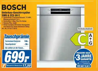 expert Techno Land Bosch Unterbau Geschirrspüler SMU 6 ZCS 09 E Angebot