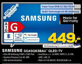 Euronics Samsung GQ43Q63BAU QLED TV Angebot