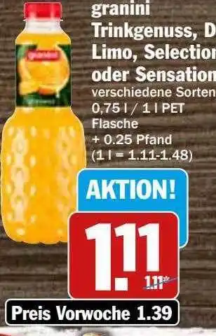 Hit Granini trinkgenuss, die limo, selection sensation Angebot