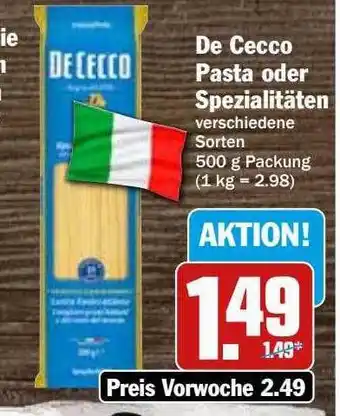 Hit De cecco pasta oder spezialitäten Angebot